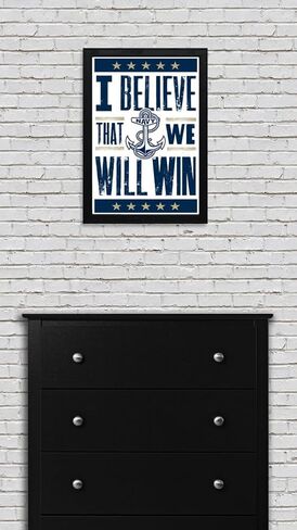Limited Edition Navy Midshipmen I Believe We Will Win Letterpress Poster Art Print - 13x19" (No Frame) in Saudi Arabia