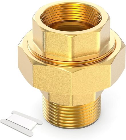 GASHER 1PC Brass Union, 1" NPT Male x 1" NPT Female Pipe Fitting in Saudi Arabia