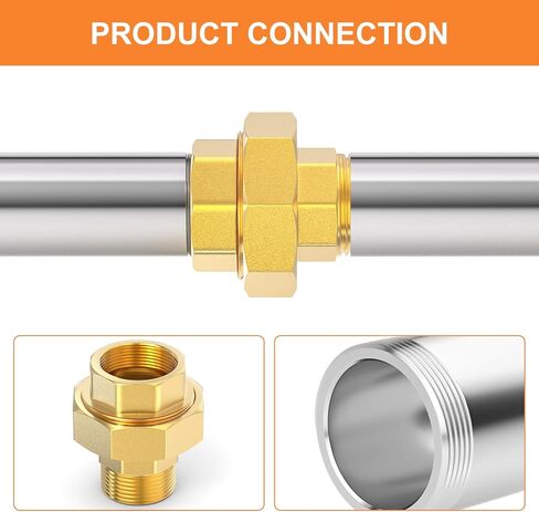 GASHER 1PC Brass Union, 1" NPT Male x 1" NPT Female Pipe Fitting in Saudi Arabia