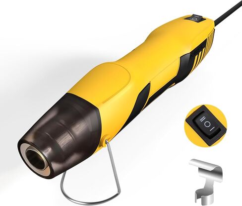 DELI Mini Heat Gun, 350W Dual Temp 500℉/842℉ (260℃/450℃) with Reflector & Extra Nozzles, 6 FT Cable, Overload Protection – for Crafting, Vinyl Wrap, Epoxy, Resin, Shrink Tubing in Saudi Arabia