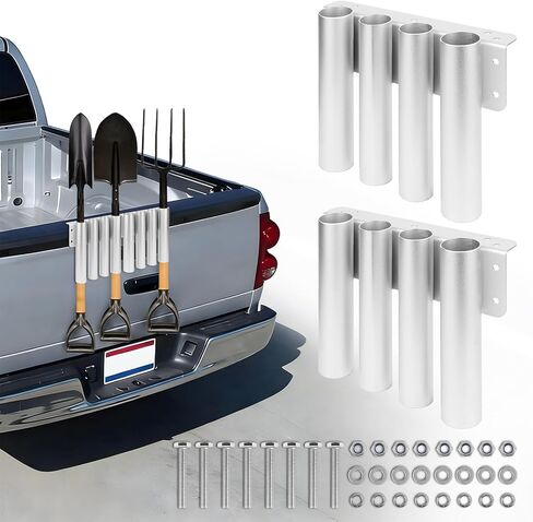 حامل مجرفة للشاحنة/المقطورة، 8 فتحات في 2 رف أدوات مقطورة عالي التحمل لأدوات التشذيب والمكابس والأدوات اليدوية للحديقة والتركيب الآمن يمنع الخسارة in Kuwait