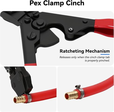 مجموعة أدوات المشبك Solimeta PEX - أداة المشبك 3/8 بوصة إلى 1 بوصة، قاطع الأنابيب، 12 قطعة نحاسية PEX (5 وصلات، 5 كوع، 2 تي شيرت)، 20 * 1/2 بوصة + 10 * 3/4 ​​بوصة مشابك مقاومة للصدأ in Kuwait