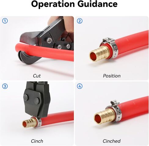 مجموعة أدوات المشبك Solimeta PEX - أداة المشبك 3/8 بوصة إلى 1 بوصة، قاطع الأنابيب، 12 قطعة نحاسية PEX (5 وصلات، 5 كوع، 2 تي شيرت)، 20 * 1/2 بوصة + 10 * 3/4 ​​بوصة مشابك مقاومة للصدأ in Kuwait