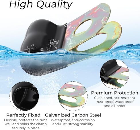 100 Pcs Vinyl Coated Cable Clamps Galvanized Steel Cable Metal Wire Rubber Cushioned Insulated Hose Pipe Clamp P Clamps for Tube Lines Wire Cord Installation, 6mm in Saudi Arabia