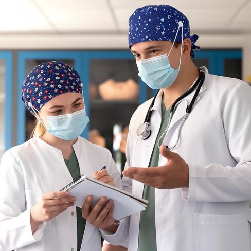 3 Pcs Scrub Caps Working Cap Adjustable Nurse Cap Surgical Hats with Sweatband & Buttons Breathable for Women Men Nurses Doctors in Saudi Arabia
