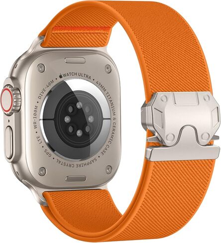 Dirrelo 26 مم أربطة رياضية مرنة متوافقة مع Apple Watch Ultra 3/2 Band 49mm 46mm 45mm 44mm 42mm للرجال، مشبك باراشوت قابل للتعديل من نسيج النايلون حزام معصم لسلسلة iWatch 11 10 SE 9 8 7 6 5 4 in Kuwait