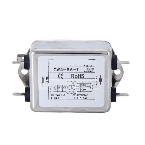 CW4 Power Filter Anti-Interference Noise Filter 220V 3A 20A 10A Plug-in Single-Stage Enhanced(CW4-3A-T) in Saudi Arabia