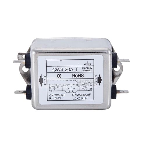 CW4 Power Filter Anti-Interference Noise Filter 220V 3A 20A 10A Plug-in Single-Stage Enhanced(CW4-3A-T) in Saudi Arabia