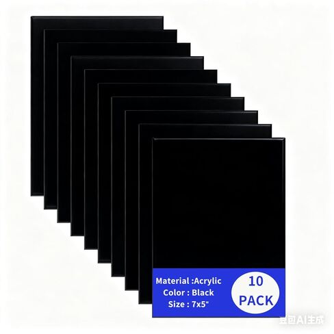 10 Pieces Black Acrylic Sheet, 5 x 7 Inch 0.08" Thick, Black Cast Plexiglass Sheets for DIY Display, Handcraft, Home Decor, Photography,Switch Panel,Painting, Display Stand, Photo Frame, Easy to Cut in Saudi Arabia