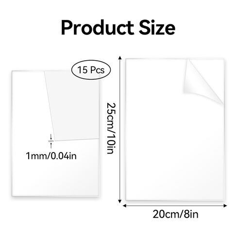 Klmnop 15 Pack 8×10×0.04" PET Plexiglass Sheets, Transparent Clear Flexible Plastic Sheet for DIY Craft Projects, Picture Frames, Sign Blank(Clear) in Saudi Arabia