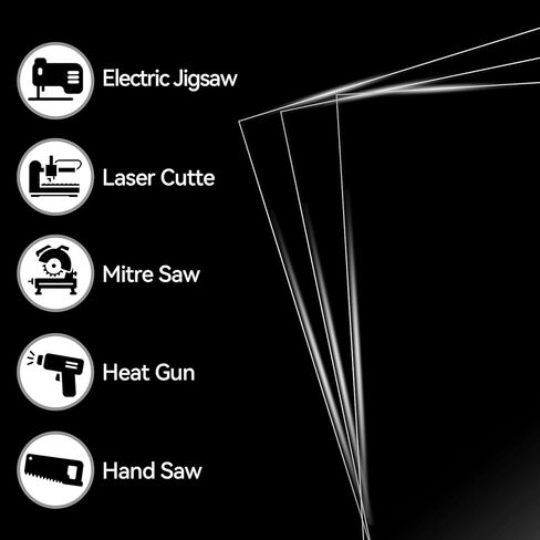 Klmnop 15 Pack 8×10×0.04" PET Plexiglass Sheets, Transparent Clear Flexible Plastic Sheet for DIY Craft Projects, Picture Frames, Sign Blank(Clear) in Saudi Arabia