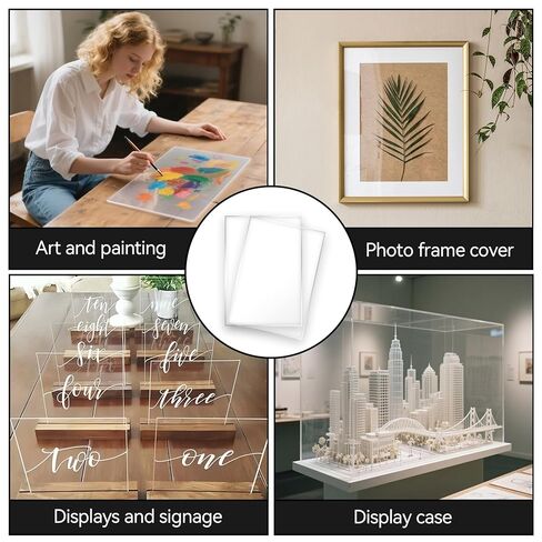 Klmnop 15 Pack 8×10×0.04" PET Plexiglass Sheets, Transparent Clear Flexible Plastic Sheet for DIY Craft Projects, Picture Frames, Sign Blank(Clear) in Saudi Arabia
