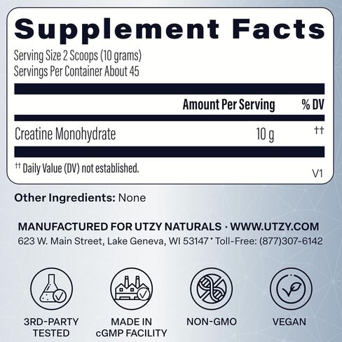 CreatineIQ High Dose Creatine Powder for Brain Health – 10g Per Serving – Supports Cognitive Energy, Focus & Mental Fatigue – Unflavored Creatine Monohydrate – 45 Servings in Kuwait
