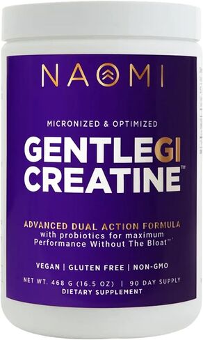 NAOMI Gentle GI Creatine مع OPTIBIOME®، مونوهيدرات الكرياتين الصديق للأمعاء لتقوية العضلات والتعافي والتركيز الذهني، غير معدل وراثيًا، مكمل كرياتين يومي نظيف للرجال والنساء، كمية تكفي لمدة 90 يومًا in Kuwait