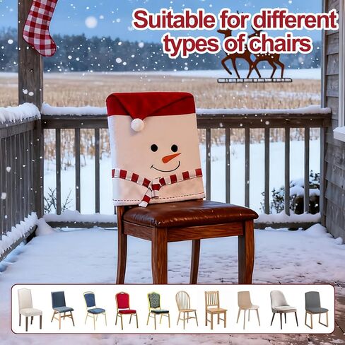 homyfort Christmas Chair Covers Set of 6 - Removable Washable Chair Back Covers for Dining Chairs, Holiday Party Decor for Families & Hosts in Kuwait