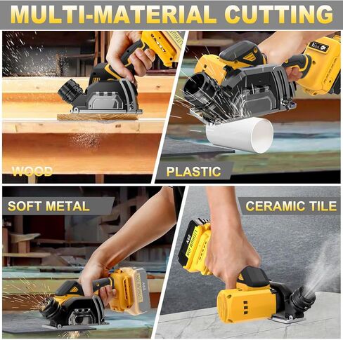 أداة قطع لاسلكية متوافقة مع بطارية DeWalt 20V MAX (بدون بطارية) 3 بوصات منشار دائري صغير بدون فرش محرك مدمج بدون فرش 19,000 دورة في الدقيقة مع 6 قطع شفرات، لقطع المعادن/الخشب/البلاط/البلاستيك in Kuwait