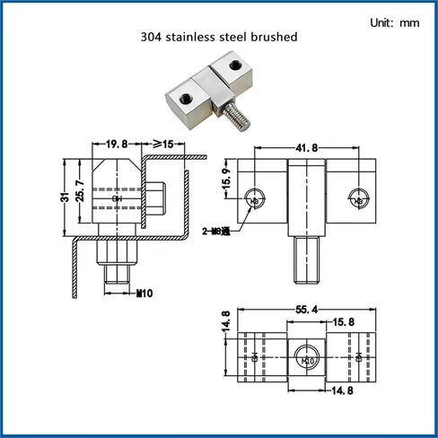 304 Stainless Steel Detachable Three Link Bolt Hinge 1Pcs in Saudi Arabia
