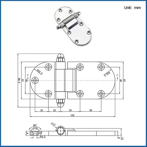 Circular Hardware Accessories 304 Stainless Steel Hinges 1Pcs in Saudi Arabia
