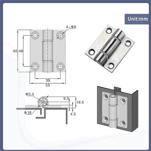 304 Stainless Steel Folding Shaft Adjustable Torque Hinge 1Pcs in Saudi Arabia