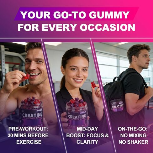OSHICAR Creatine Gummies 5000mg – 3 Gummies = 5g Creatine Monohydrate with L-Carnitine, BCAA, Taurine – Sugar Free, Vegan Pectin Based, Natural Color – Muscle Strength & Recovery – 120 Gummies in Saudi Arabia