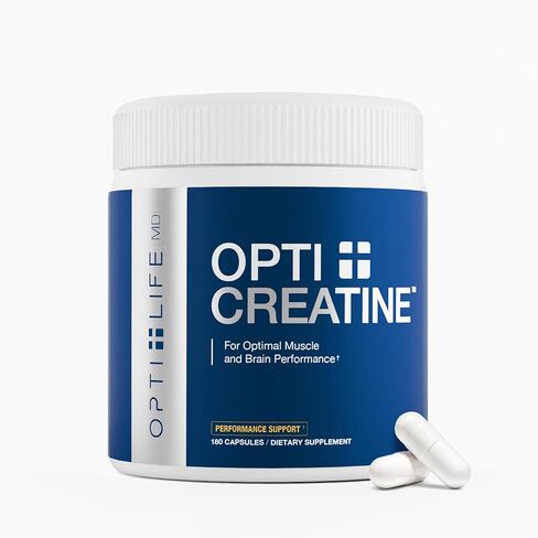 Opti + Creatine Monohydrate Capsules | Support Muscle Recovery, Energy and Healthy Stamina* | Daily Creatine Supplement | 180 Capsules/60 Servings in Saudi Arabia