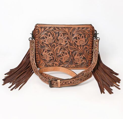 American Darling Crossbody Hand Tooled Genuine Western Leather Women's Bag| Handcrafted Bag in Kuwait