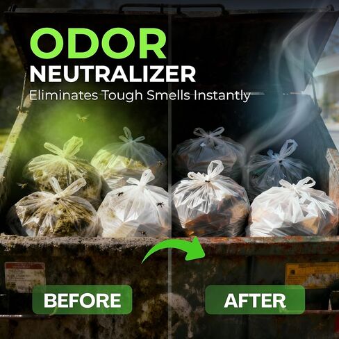 مزيل الروائح الكريهة من سلة المهملات 24 أونصة - مزيل الروائح الكريهة وامتصاص سلة المهملات في الهواء الطلق، قابل للتحلل البيولوجي، يحيد روائح القمامة ويمتص السوائل in Kuwait