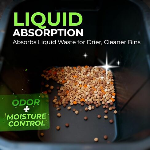 مزيل الروائح الكريهة من سلة المهملات 24 أونصة - مزيل الروائح الكريهة وامتصاص سلة المهملات في الهواء الطلق، قابل للتحلل البيولوجي، يحيد روائح القمامة ويمتص السوائل in Kuwait