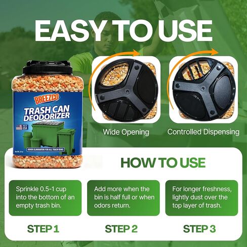 مزيل الروائح الكريهة من سلة المهملات 24 أونصة - مزيل الروائح الكريهة وامتصاص سلة المهملات في الهواء الطلق، قابل للتحلل البيولوجي، يحيد روائح القمامة ويمتص السوائل in Kuwait