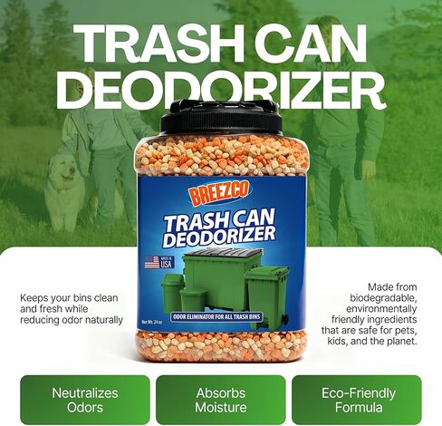 مزيل الروائح الكريهة من سلة المهملات 24 أونصة - مزيل الروائح الكريهة وامتصاص سلة المهملات في الهواء الطلق، قابل للتحلل البيولوجي، يحيد روائح القمامة ويمتص السوائل in Kuwait