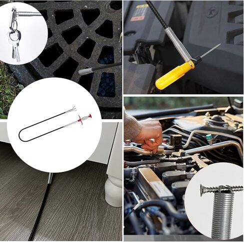 Drain Snake,61 inch Flexible Grabber Claw Pick Up Reacher Tool,Drain Clog Remover - Gutter Cleaning Tools for Home Sink, Bathroom Tub,Drain, Toilet, Tight Spaces in Saudi Arabia
