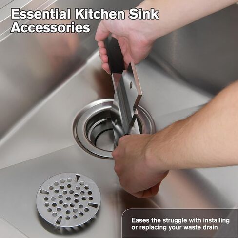 Waste Drain Tool for 3 Tier Sink in Commercial Kitchens, Fit Twist and Lever Waste Drains Removal Tool - Stainless Steel in Saudi Arabia