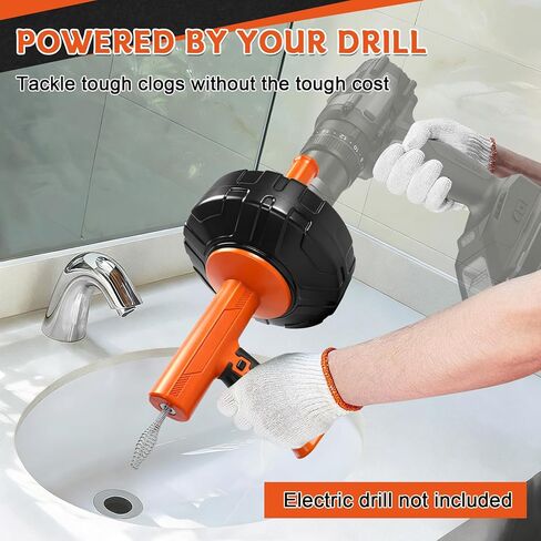 أدوات ثعبان التصريف بطول 45 قدمًا، يدوية أو تعمل بالطاقة ذات الوضع المزدوج، أداة سحب التصريف التلقائي مع ملحق الحفر، ثعبان السباكة للحوض، فتح الصرف، المرحاض، الدش، المطبخ، المغسلة in Kuwait