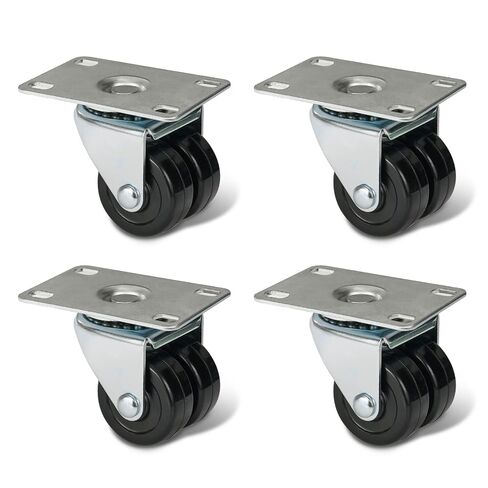 عجلات 2 بوصة، مجموعة من 4 عجلات شديدة التحمل - سعة إجمالية 1200 رطل، عجلات دوارة مع عجلة مطاطية صلبة مزدوجة، عجلات جاك المقطورة لعربة منضدة الأثاث in Kuwait
