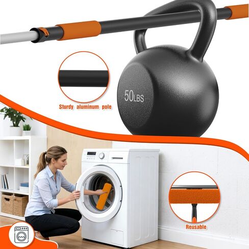 25FT Reach Window Squeegee Kit with Extension Pole, 2-in-1 Professional Washer for High Windows, 5-20FT Adjustable Reach, Rotatable Head for Indoor & Outdoor Use, Streak-Free Cleaning Tool for Home in Saudi Arabia