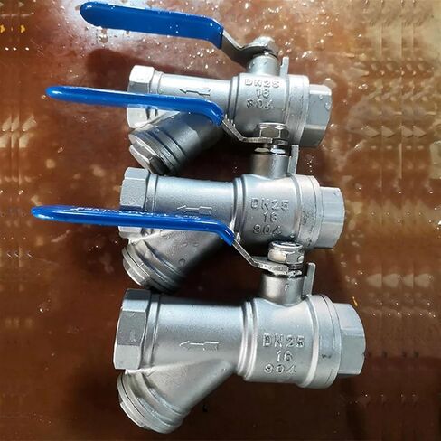 1/2 "3/4" 1 "صمام انبوب ماء أنثى مضمنة Y شبكة مصفاة الخيوط تصفية 304 مرشح الفولاذ المقاوم للصدأ مع المقبض (1/2") in Kuwait