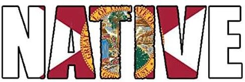 EW Designs Florida Native Sticker Decal Vinyl FL Pride Bumper Sticker Vinyl Sticker Car Truck Decal 5" in Saudi Arabia