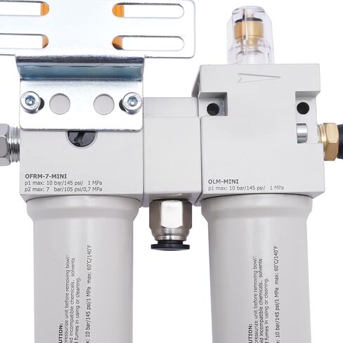 Tire Changer Oil Water Separator with Pressure Gauge, Oil Water Regulator with Connectors, Lower Air Outlet Tire Changer Air Pressor,145Psi Max. Pressure, Manual Drainage in Saudi Arabia