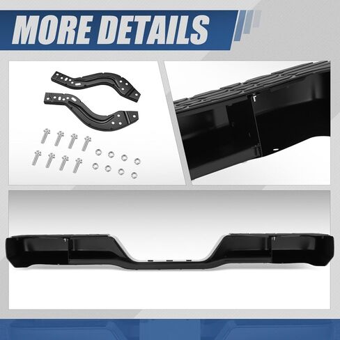Auto Dynasty Rear Bumper Assembly Compatible with 1989 1990 1991 1992 1993 1994 1995 Toyota Pickup 1989-1995, with Step Pad, Face Bar, Support Brackets & Mounting Hardware, TO1102221, Chrome in Saudi Arabia