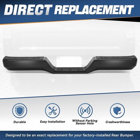 Auto Dynasty Rear Bumper Assembly Compatible with 1989 1990 1991 1992 1993 1994 1995 Toyota Pickup 1989-1995, with Step Pad, Face Bar, Support Brackets & Mounting Hardware, TO1102221, Chrome in Saudi Arabia