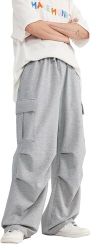 THWEI Mens Cargo Sweatpants Casual Parachute Cargo Pants Loose Fit Joggers with Pockets in Saudi Arabia