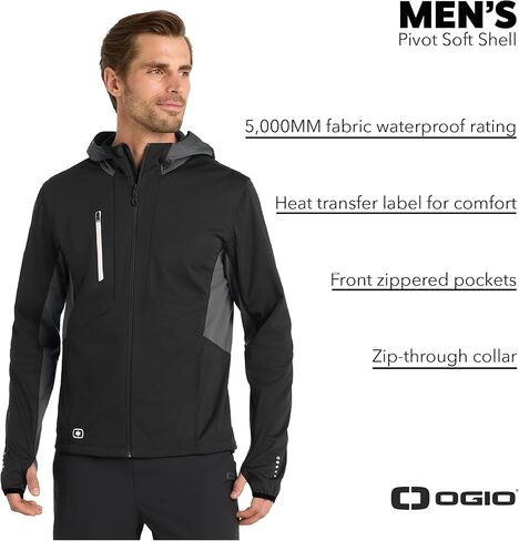 OGIO Unisex Pivot Soft Shell | Lightweight Softshell Jacket for Men & Women, Zip Up Spring Jacket for Running & Casual Wear in Saudi Arabia