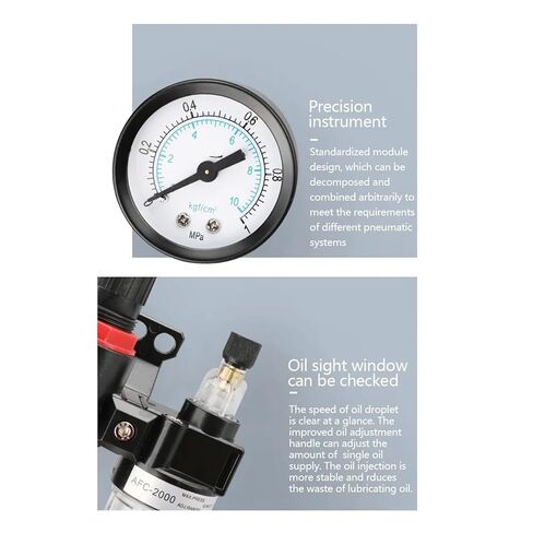 AFC2000 Pneumatic Air Compressor Filter Regulator Lubricant AFR2000 + AL2000 G1/4 Oil-Water Separator Decompression(with 10mm Fitting) in Saudi Arabia