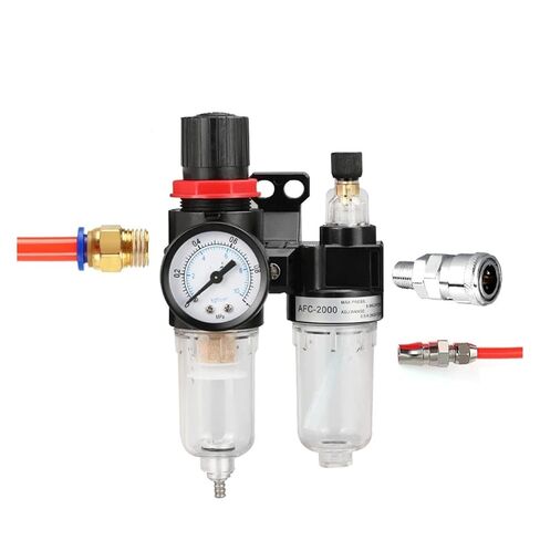 AFC2000 Pneumatic Air Compressor Filter Regulator Lubricant AFR2000 + AL2000 G1/4 Oil-Water Separator Decompression(with 10mm Fitting) in Saudi Arabia