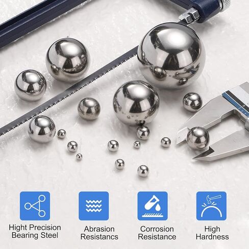 uxcell 50Pcs Precision Balls 1/2" Diameter G200 Solid 304 Stainless Steel Bearing Balls for Ball Bearing, Machinery, Automotive, and DIY in Saudi Arabia
