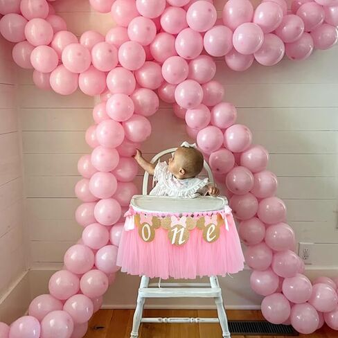 Mouse One High Chair Banner - Mouse Theme First Birthday Party Banner for Little Girls,Pink 1st Birthday Decoration Garland (pink mouse banner) in Saudi Arabia