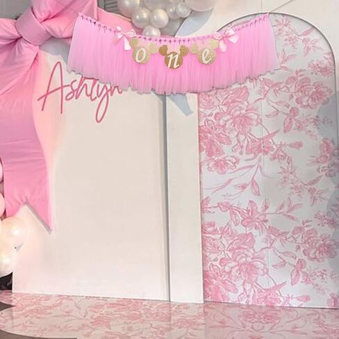 Mouse One High Chair Banner - Mouse Theme First Birthday Party Banner for Little Girls,Pink 1st Birthday Decoration Garland (pink mouse banner) in Saudi Arabia