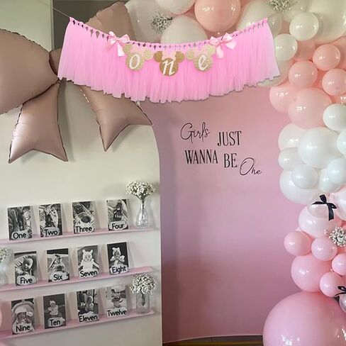 Mouse One High Chair Banner - Mouse Theme First Birthday Party Banner for Little Girls,Pink 1st Birthday Decoration Garland (pink mouse banner) in Saudi Arabia