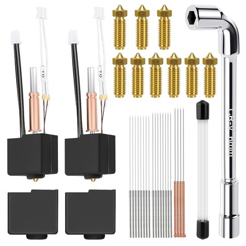 طقم Hotend مكون من 3 قطع لكوبرا 3، طقم بثق رأس الطباعة المجمع مع 9 فوهات نحاسية 0.2/0.4/0.6 مم، 30 إبرة تنظيف، 3 غطاء سيليكون ومفتاح ربط 6 مم، متوافق مع مجموعة Anycubic Kobra 3/Kobra 3 in Kuwait