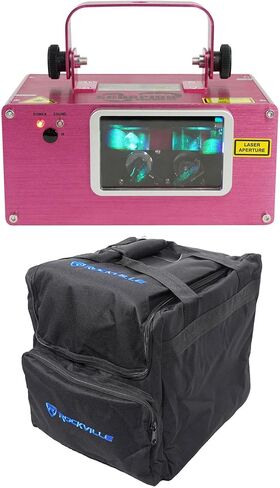 حزمة التوفير الصوتي: حزمة إضاءة Chauvet Scorpion Dual RGB ILS Fat Beam المزدوجة ومرآة L-Beam الجوية وتأثير السماء مع حقيبة سفر مبطنة Rockville RLB40 (المنتج 2) in Kuwait
